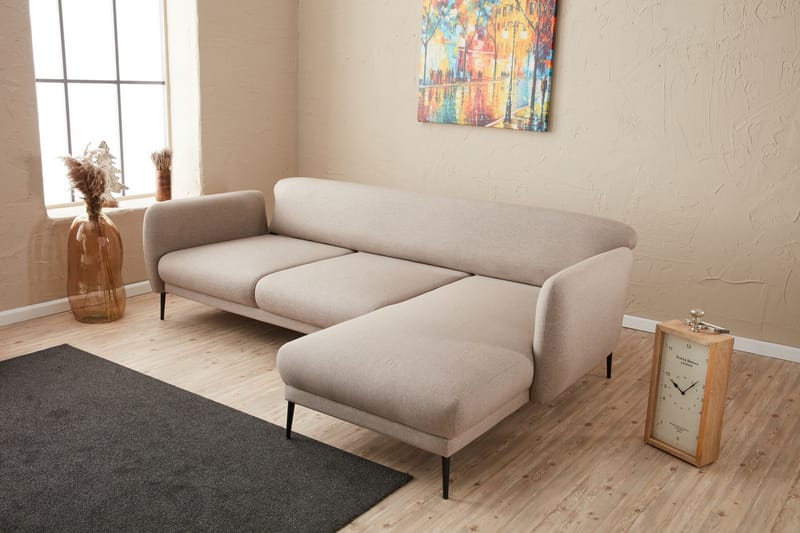 Divanbäddsoffa 3-sits Genna - Beige - Möbler - Soffa - Bäddsoffa - Hörnbäddsoffa