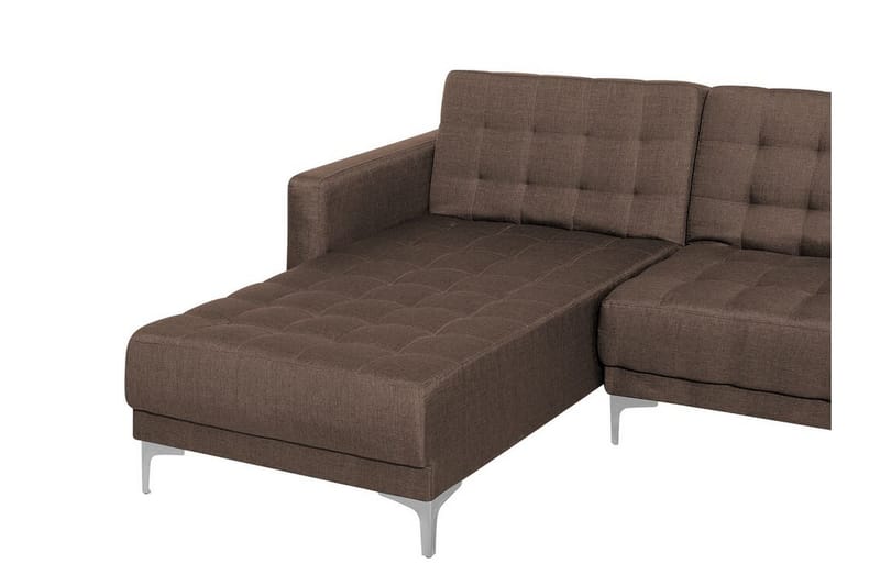 Divansoffa 5-sits med sovfunktion brun ABERDEEN - Brun - Möbler - Soffa - Bäddsoffa - Hörnbäddsoffa