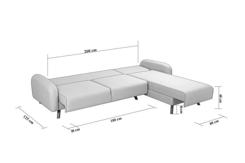 Hörnbäddsoffa Malkiat - Antracit - Möbler - Soffa - Bäddsoffa - Hörnbäddsoffa