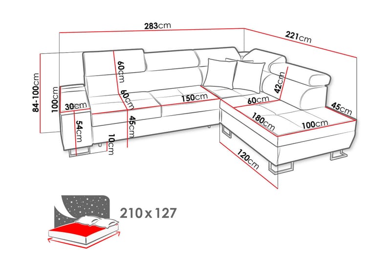 Torretta 3-sits Bäddsoffa Universal - Ljusgrå - Möbler - Soffa - Bäddsoffa - Hörnbäddsoffa