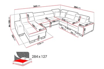 Torretta Bäddsoffa - Ljusgrå - Möbler - Soffa - Bäddsoffa - Hörnbäddsoffa