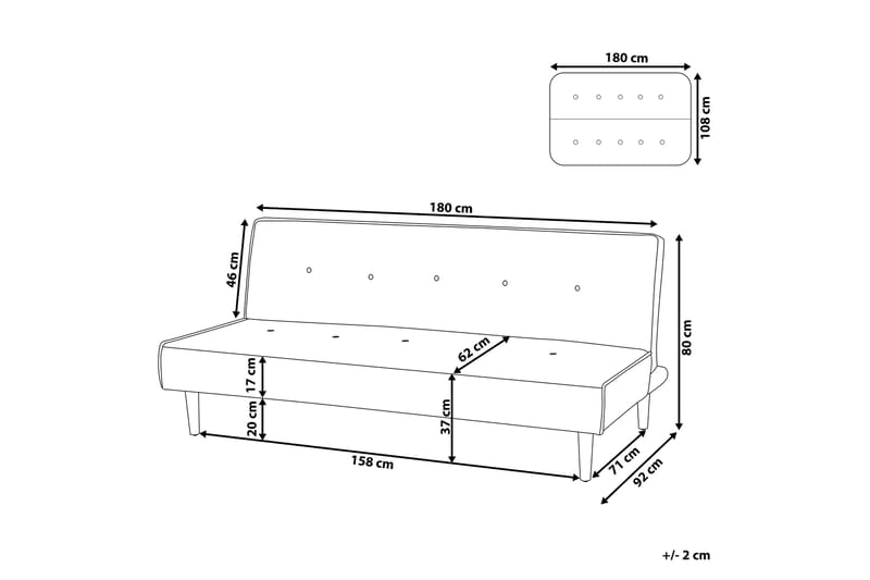 Landstorp Bäddsoffa 3-sits - Beige/Svart - Möbler - Soffa - Bäddsoffa - 3 sits bäddsoffa