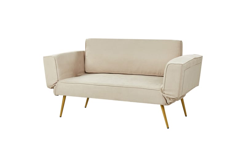 Touya Bäddsoffa 2-sits - Beige/Guld - Möbler - Soffa - Bäddsoffa - 2 sits bäddsoffa