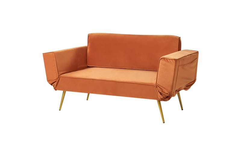 Touya Bäddsoffa 2-sits - Guld/Orange - Möbler - Soffa - Bäddsoffa - 2 sits bäddsoffa