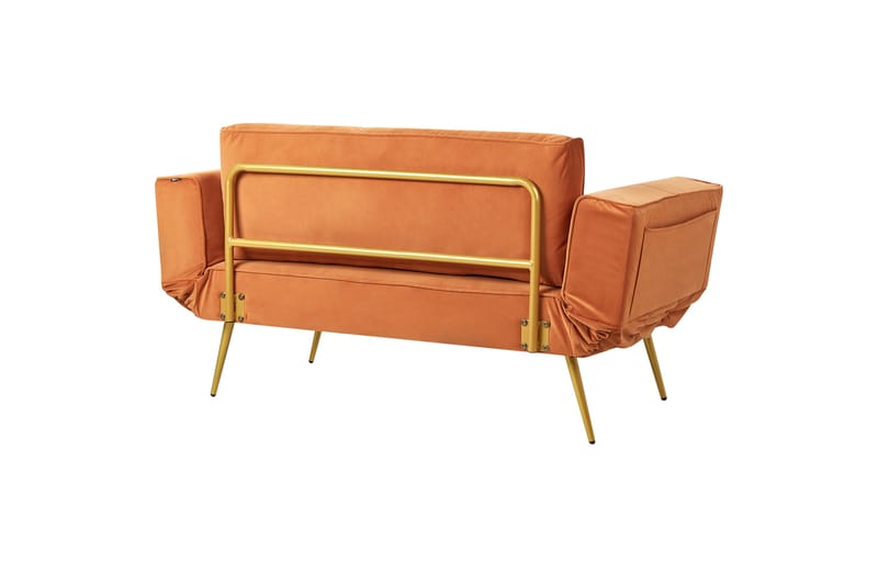 Touya Bäddsoffa 2-sits - Guld/Orange - Möbler - Soffa - Bäddsoffa - 2 sits bäddsoffa