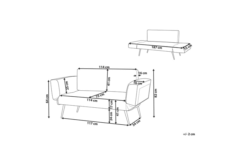 Touya Bäddsoffa 2-sits - Guld/Rosa - Möbler - Soffa - Bäddsoffa - 2 sits bäddsoffa