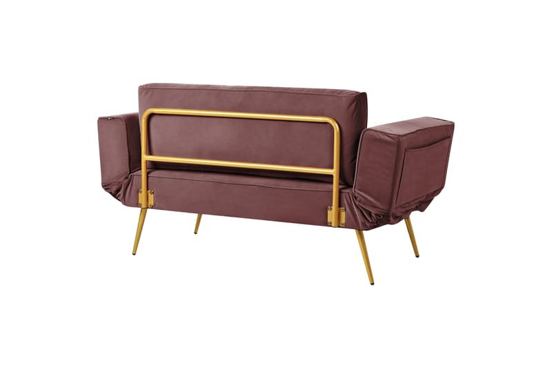 Touya Bäddsoffa 2-sits - Guld/Rosa - Möbler - Soffa - Bäddsoffa - 2 sits bäddsoffa