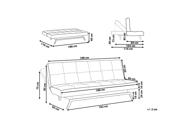 Tripta Bäddsoffa 3-sits - Svart/Grön - Möbler - Soffa - Bäddsoffa - 3 sits bäddsoffa