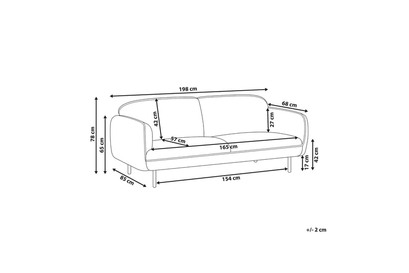 Balint Soffa 3-sits - Beige/Svart - Möbler - Soffa - 3 sits soffa