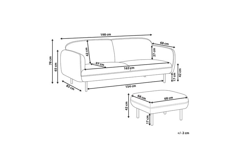 Balint Soffa 3-sits - Beige/Svart - Möbler - Soffa - 3 sits soffa