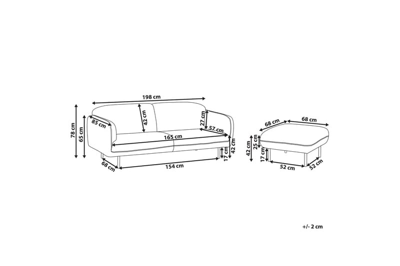 Balint Soffa 3-sits - Vit/Svart - Möbler - Soffa - 3 sits soffa