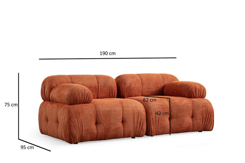 Bengul Soffa 2-sits - Orange - Möbler - Soffa - 2 sits soffa