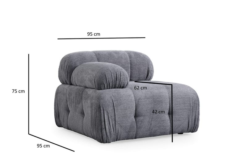 Bengul Soffa med Divan 2-sits - Grå - Möbler - Soffa - Divansoffa & schäslongsoffa - 2 sits soffa med divan