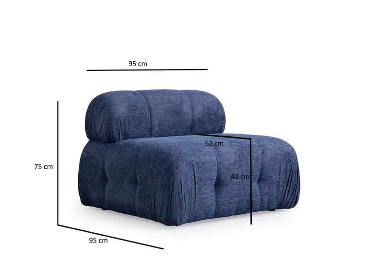 Bengul Soffa med Divan 3-sits - Blå - Möbler - Soffa - Divansoffa & schäslongsoffa - 3 sits soffa med divan