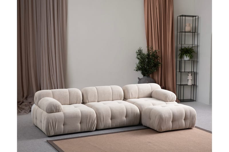 Bengul Soffa med Divan 3-sits - Cream - Möbler - Soffa - Divansoffa & schäslongsoffa - 3 sits soffa med divan