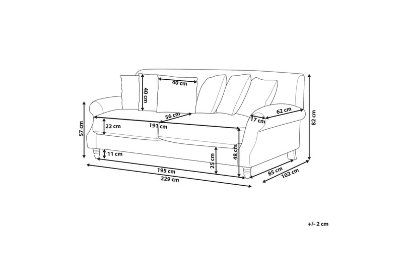 Bijan Soffa 3-sits - Grön/Mörkt trä - Möbler - Soffa - 3 sits soffa