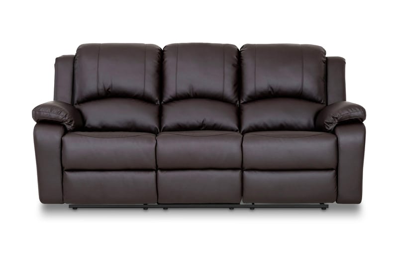 Reclinersoffa Navarro 3-sits Konstläder - Brun - Möbler - Soffa - Biosoffa & reclinersoffa - 3 sits biosoffa & reclinersoffa