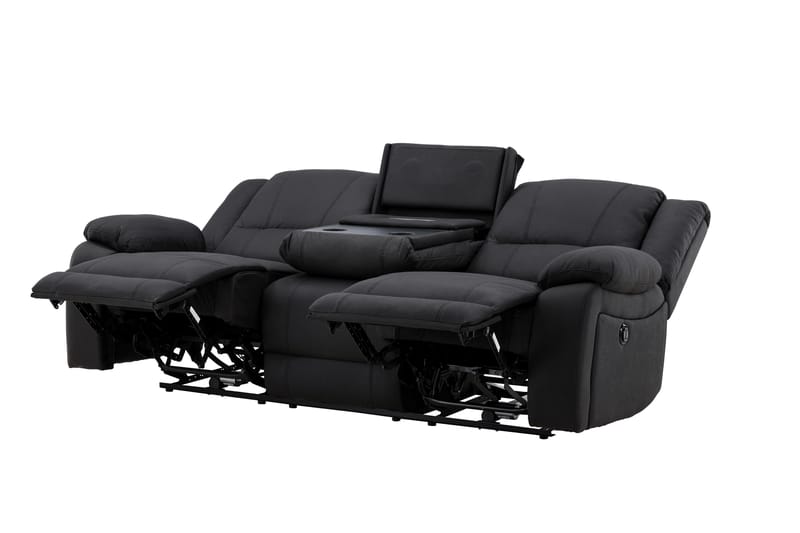 Singapore Reclinersoffa 3 sits Konstläder - Svart - Möbler - Soffa - Biosoffa & reclinersoffa