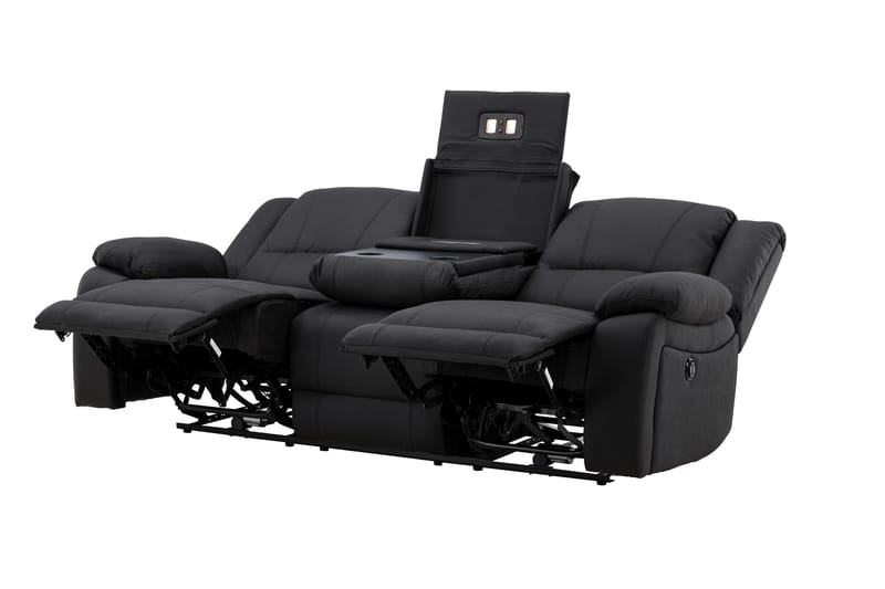 Singapore Reclinersoffa 3 sits Konstläder - Svart - Möbler - Soffa - Biosoffa & reclinersoffa