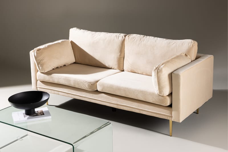 Bloom Sammetssoffa 3-sits - Beige - Möbler - Soffa - 3 sits soffa