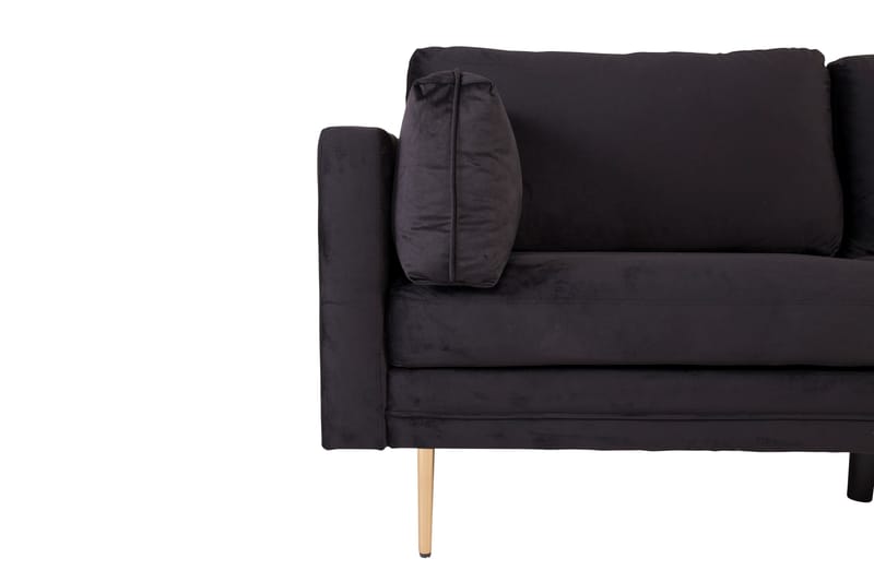 Bloom Sammetssoffa 3-sits - Svart - Möbler - Soffa - 3 sits soffa