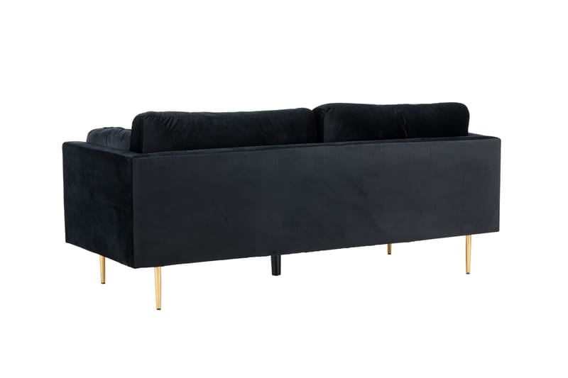 Bloom Sammetssoffa 3-sits - Svart - Möbler - Soffa - 3 sits soffa