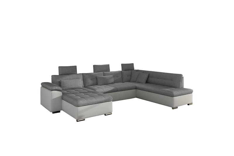 Borgstena Soffa med Divan och Schäslong 4-sits - Vit/Ljusgrå - Möbler - Soffa - Divansoffa & schäslongsoffa - 4 sits soffa med divan