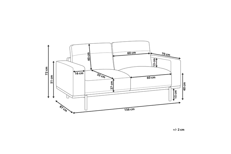 Bruna Soffa 2-sits - Beige - Möbler - Soffa - 2 sits soffa