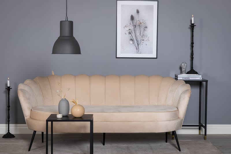 Calais 3-sits Soffa Sammet - Beige - Möbler - Soffa - 3 sits soffa