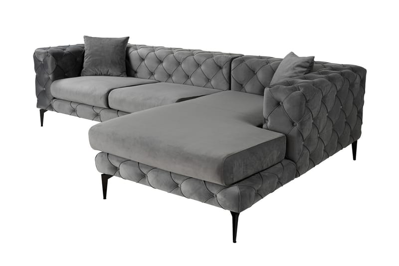 Canunda 3-sits Soffa med Divan Höger - Antracit - Möbler - Soffa - Divansoffa & schäslongsoffa - 3 sits soffa med divan