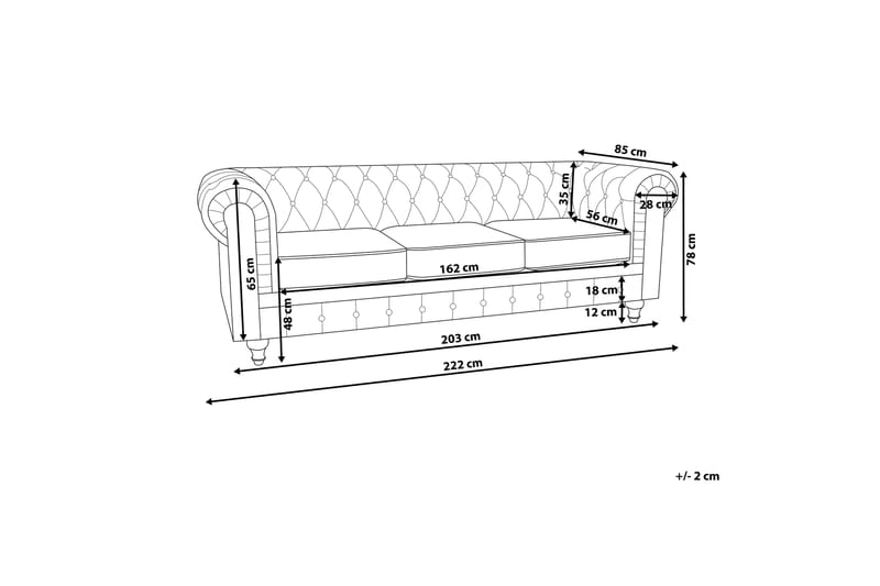 Casonya Soffa 3-sits - Vit/Mörkt trä - Möbler - Soffa - 3 sits soffa