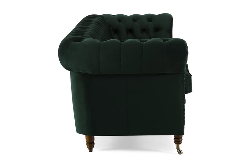 Sammetssoffa Chester Deluxe 4-sits - Mörkgrön - Möbler - Soffa - Chesterfield soffa