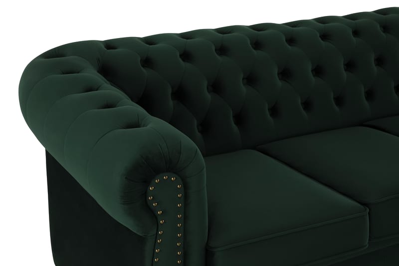 Sammetssoffa Chester Deluxe 4-sits - Mörkgrön - Möbler - Soffa - Chesterfield soffa