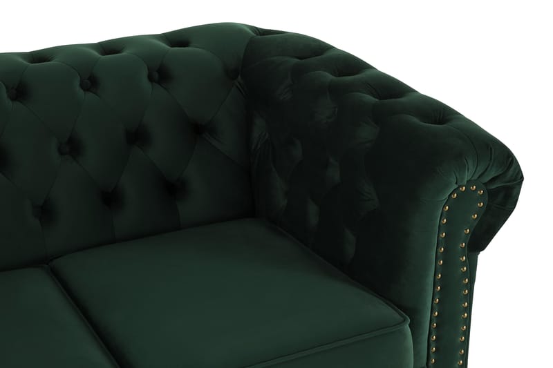 Sammetssoffa Chester Deluxe 4-sits - Mörkgrön - Möbler - Soffa - Chesterfield soffa