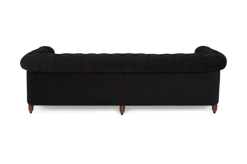 Sammetssoffa Chester Deluxe 4-sits - Svart - Möbler - Soffa - Chesterfield soffa