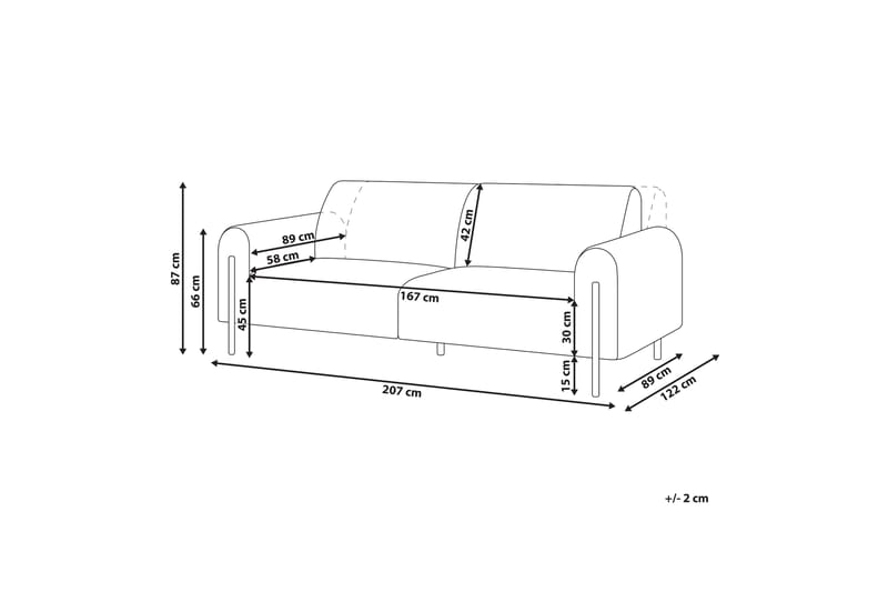 Christa Soffa 3-sits - Vit/Svart - Möbler - Soffa - 3 sits soffa