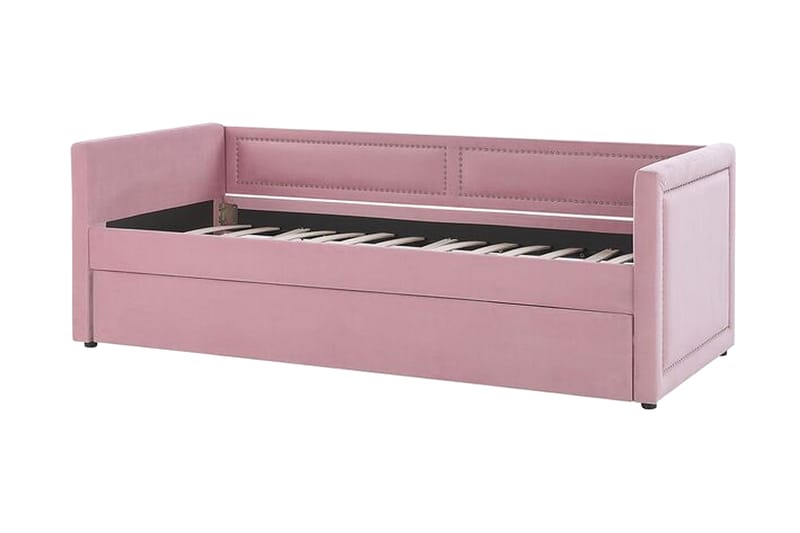 Dagbädd 90 x 200 cm sammet rosa MIMIZAN - Rosa - Möbler - Soffa - Dagbädd