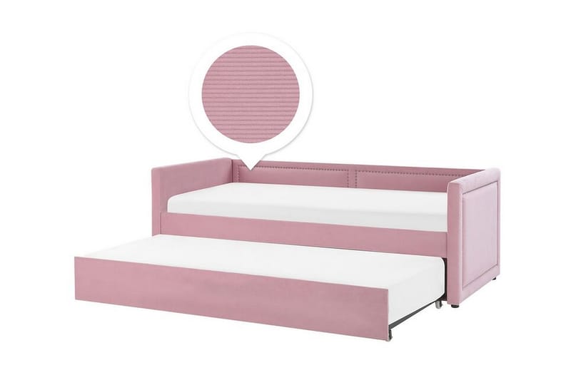 Dagbädd 90 x 200 cm sammet rosa MIMIZAN - Rosa - Möbler - Soffa - Dagbädd