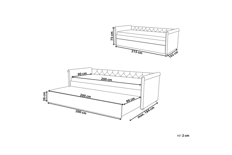 Dagbädd Libourne 90|200 cm - Blå - Möbler - Soffa - Dagbädd