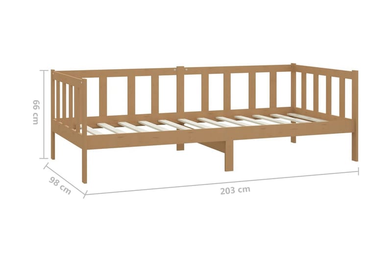 Dagbädd med madrass 90x200 cm honungsbrun massiv furu - Honungsbrun - Möbler - Soffa - Dagbädd