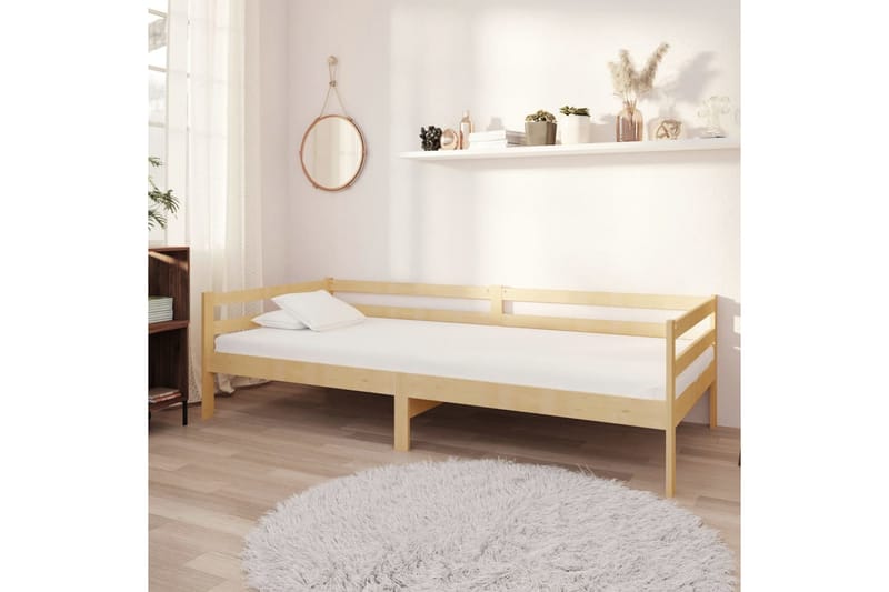 Dagbädd med madrass 90x200 cm massiv furu - Vit - Möbler - Soffa - Dagbädd