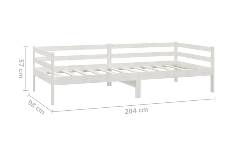 Dagbädd med madrass 90x200 cm vit massiv furu - Vit - Möbler - Soffa - Dagbädd