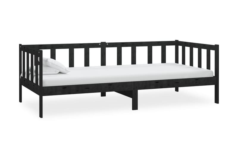 Dagbädd svart massiv furu 90x200 cm - Svart - Möbler - Soffa - Dagbädd