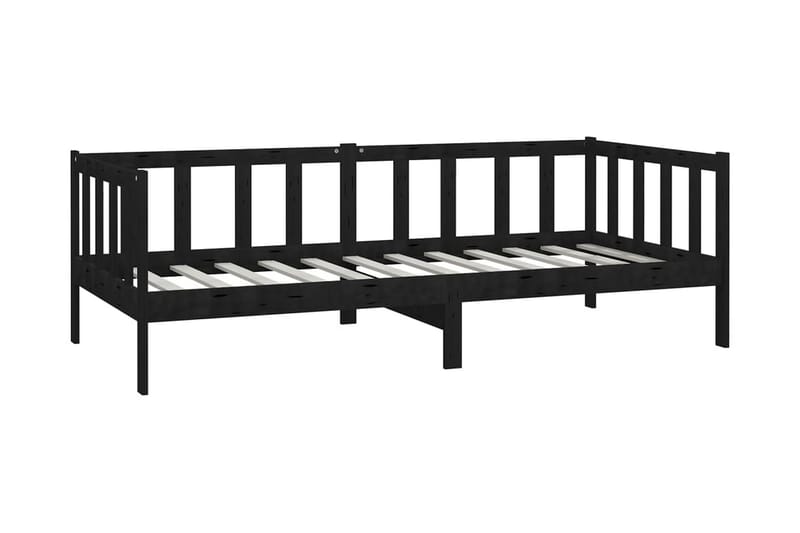 Dagbädd svart massiv furu 90x200 cm - Svart - Möbler - Soffa - Dagbädd