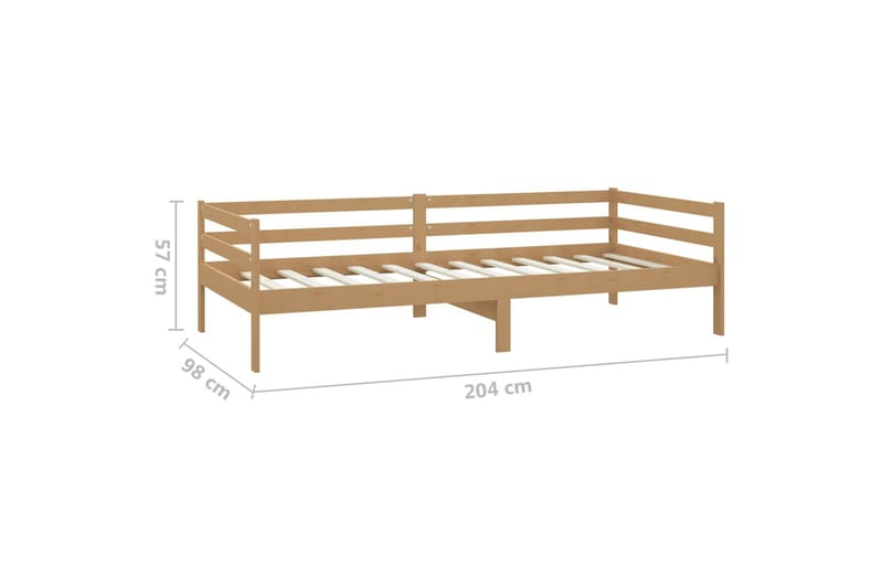 Dagbädd med madrass 90x200 cm honungsbrun massiv furu - Honungsbrun - Möbler - Soffa - Dagbädd