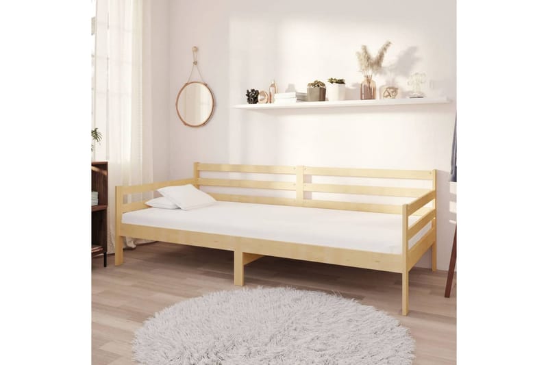 Dagbädd med madrass 90x200 cm massiv furu - Vit - Möbler - Soffa - Dagbädd