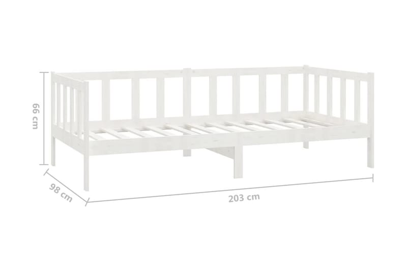 Dagbädd med madrass 90x200 cm vit massiv furu - Vit - Möbler - Soffa - Dagbädd