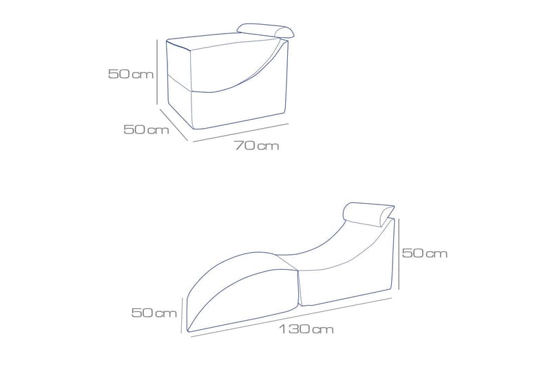 Dagbädd med Rygg Burundi 50 cm - Antracit - Möbler - Soffa - Dagbädd