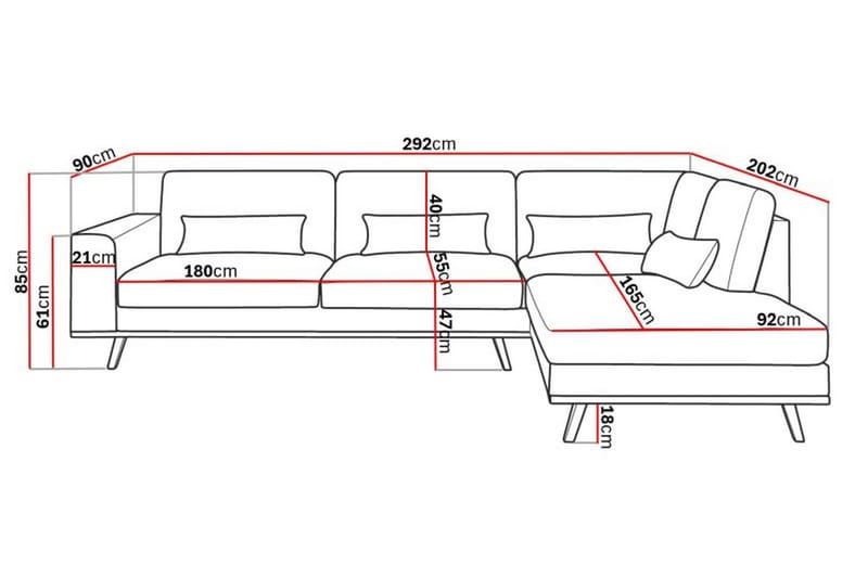 2,5-sits L-Soffa Haga Höger Linne - Möbler - Soffa - Divansoffa & schäslongsoffa - 2 sits soffa med divan