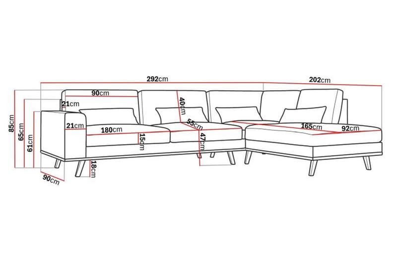 2,5-sits L-Soffa Haga Höger Linne - Möbler - Soffa - Divansoffa & schäslongsoffa - 2 sits soffa med divan